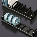 Kitchen Cabinet Dish Storage Rack Drawer  Built-in Dish Drain Rack Plate Divider Storage Rack  Kitchen Accessories Organizer