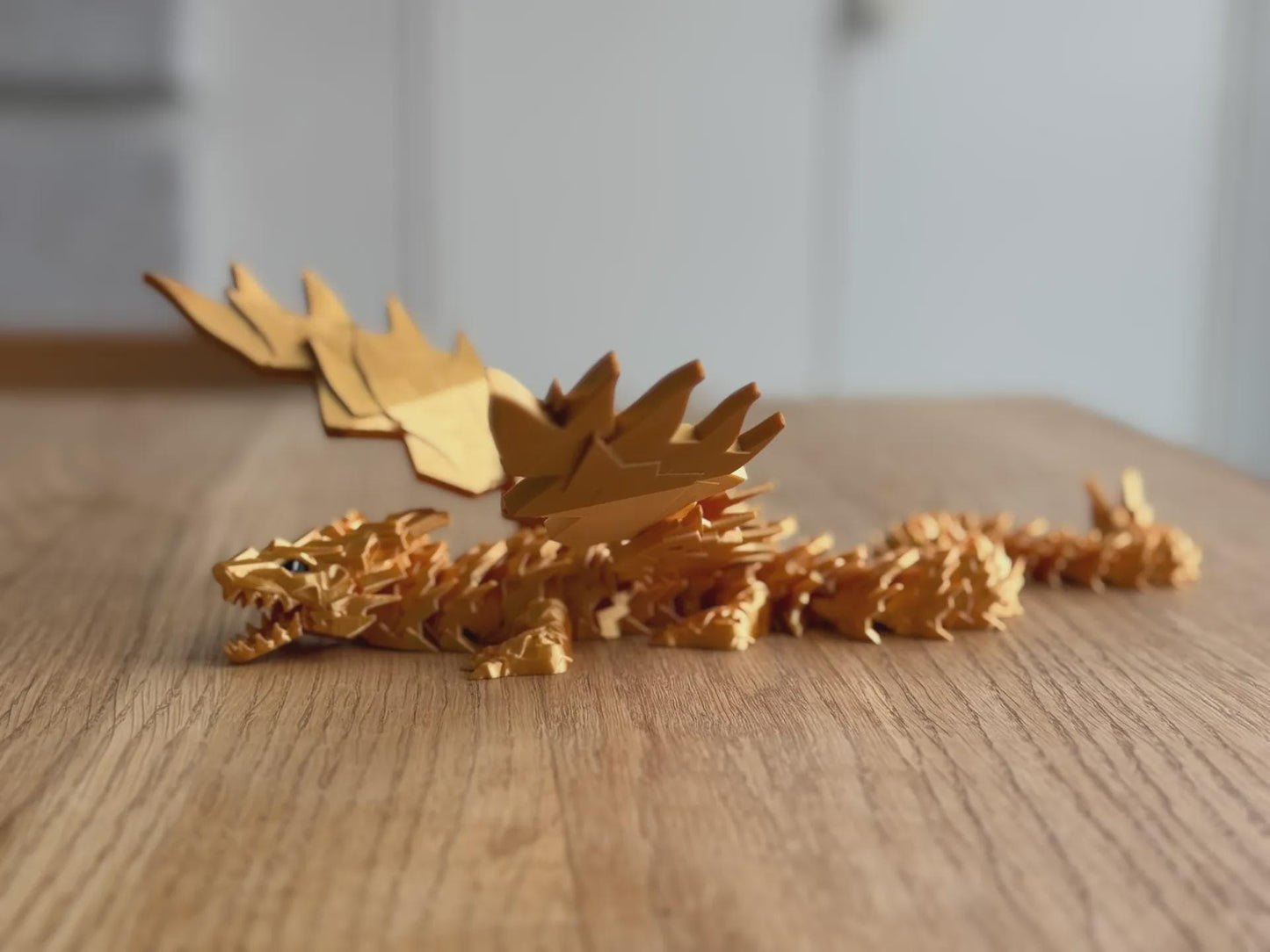 Thunderstrike - Majestic Winged Dragon Figurine | Animated Movable Jaw