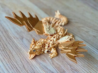 Thunderstrike - Majestic Winged Dragon Figurine | Animated Movable Jaw