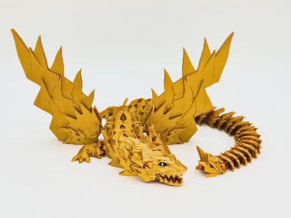 Thunderstrike - Majestic Winged Dragon Figurine | Animated Movable Jaw